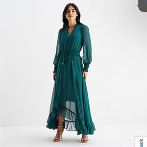 Sam & Jess Teal Long-sleeved Maxi Dress size large